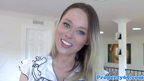 Sexy blonde with the dildo andot