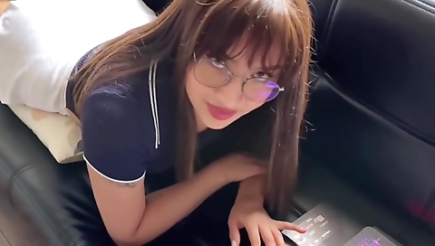 Hawt brunette slut ride and a cock