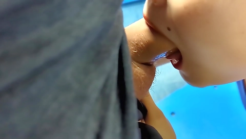 Sexy brunette masturbation in the kitchen