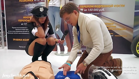 Sexy blonde amateur fucked on a dildo